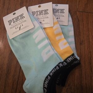 PINK Victoria's Secret Collegiate Collection - 2 Mint, 1 Yellow